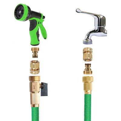 Quick Connect 3/4 inch Hose Connector Brass Easy Fitting Qui