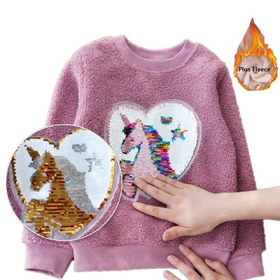 Unicorn Girl Sweater Toddler Girls Winter Wool Thick Clothes