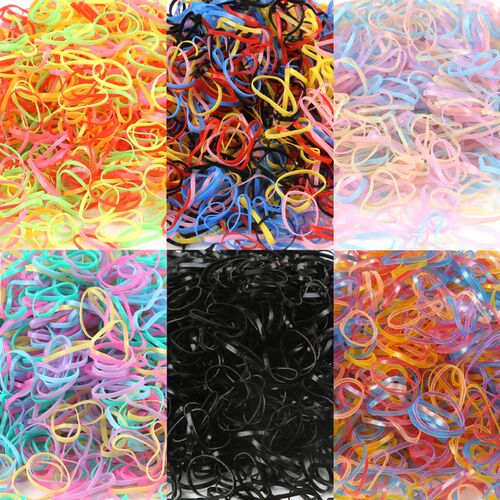 1000pcs/bag Colorful Rings Hairband Rope Silicone tail Holde