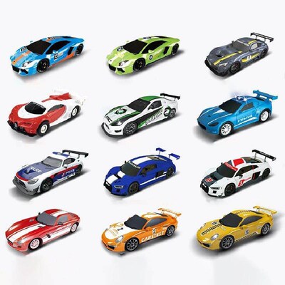 1:64 Electric Race Track Car Accessories Toys Double Remote