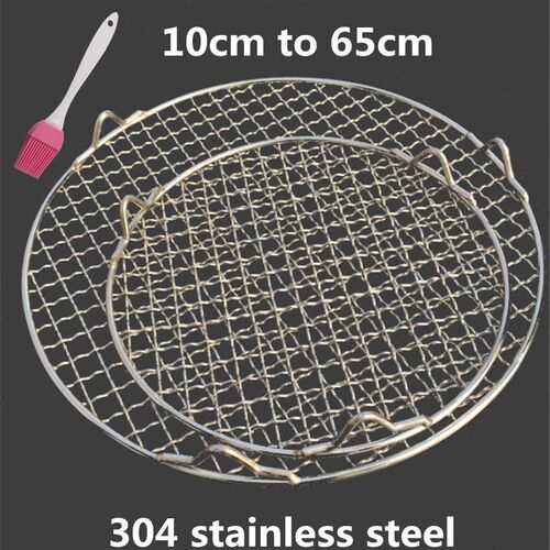 304 stainless steel round bbq net with foot barbecue grill m