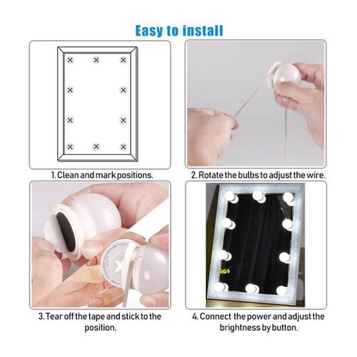 Makeup Mirror LED Light Bulbs Vanity Lights USB 12V Bathroom