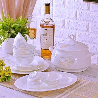 56pcs Dishes Set Combination Wedding Housewarming Gift Bowls