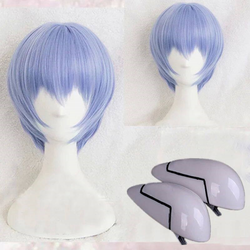 Ayanami Rei Wig Short Light Blue Heat Resistant Synthetic图片