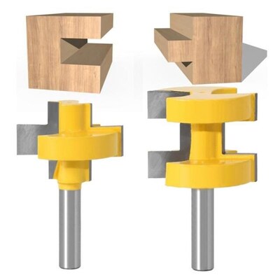 2Pcs 8MM Shank T-Slot Square Tooth Tenon Milling Cutter Carv
