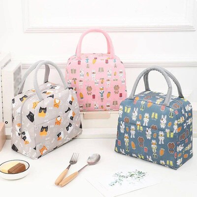 1PC Portable Lunch Bag Thermal Inulation Lunch Box Storage B
