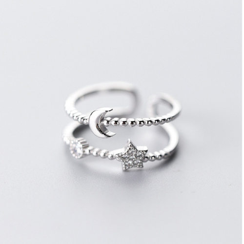 Simple Fashion Opening Ring For Women Retro Minimalist Doubl
