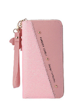 Fashion Womens Pu Leather Long Wallets Sequins Patchwork Gl