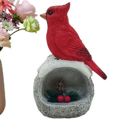 Red Birds Statue Simulated Crafts Resin Red Birds Statue