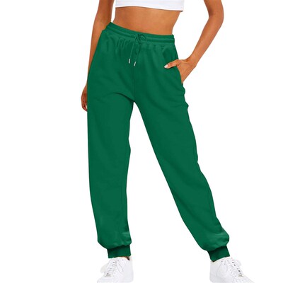 Womens Multi-color Plus Velvet Trousers Casual Jogging Spor