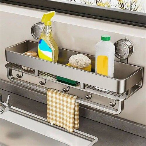 Shower Organizer Large Capacity Wall Rack For Kitchen
