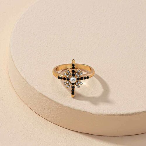 ins style pearl diamond ring personality light luxury design