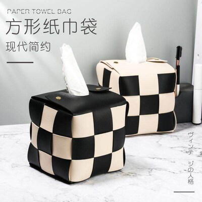 Roll Tissue Box Hand-woven Cylinder Roll Paper Box