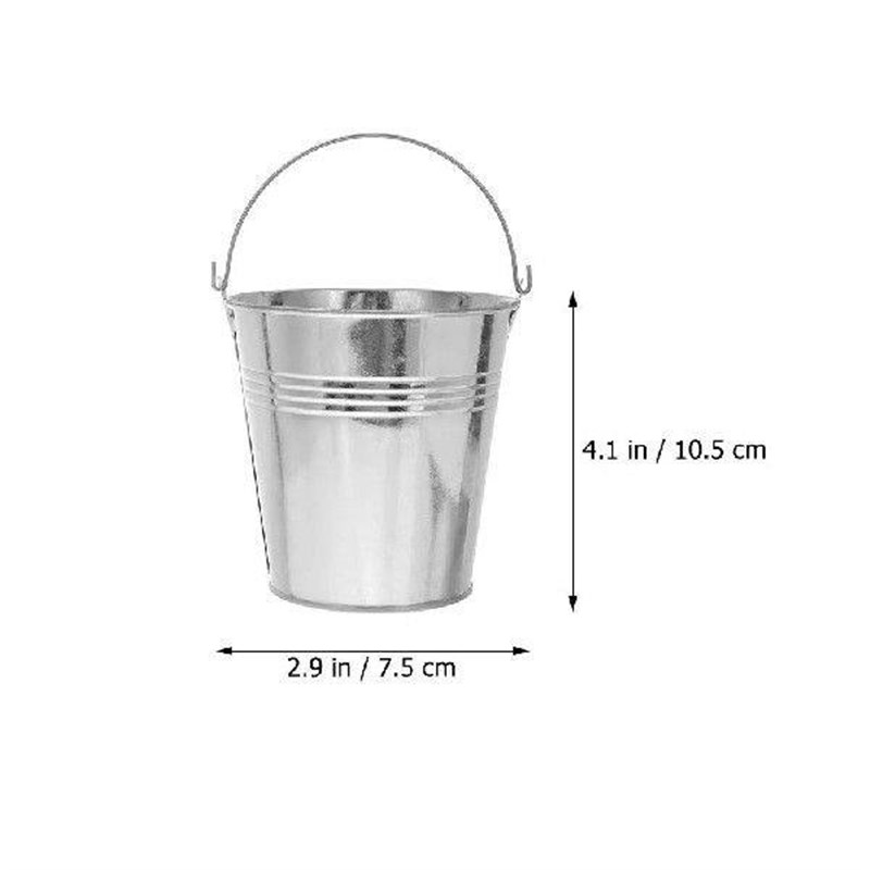 Small Iron Bucket Ice Cube Storage Holder Cubes Fried - 实物图