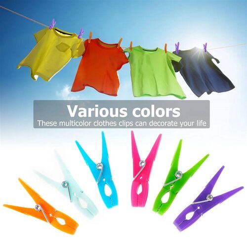 48Pcs Clothes Pegs Soft Plastic Clothes Clips for Washing Li