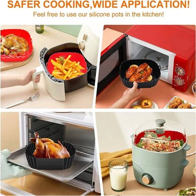 1PC Reusable Airfryer Pan Liner Accessories Silicone Air Fry