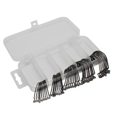 50pcs/lot Wide gap Texas fishing hooks offset fishhook for s