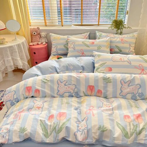 Small fresh cotton four-piece set 60 small floral cotton thr