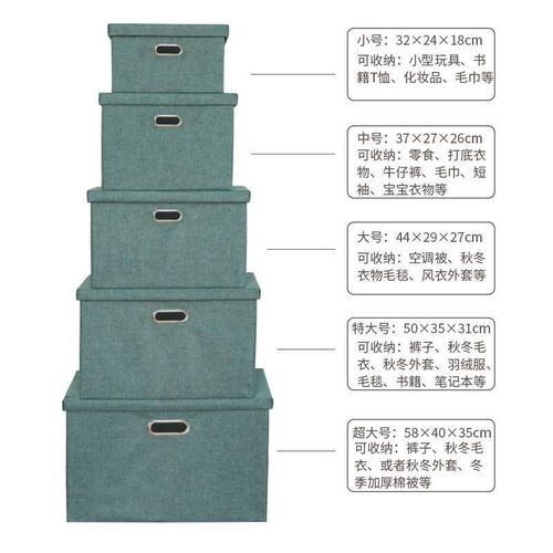Cotton Linen Storage Box Organizer Home Clothes Luggage Bag
