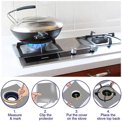 4Pcs Stove Protector Cover Liner Gas Stove Protector Gas Sto