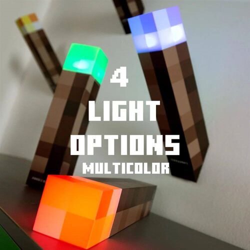 MC Game Brownstone Torch Lamp Figure 4Colors LED Night Light