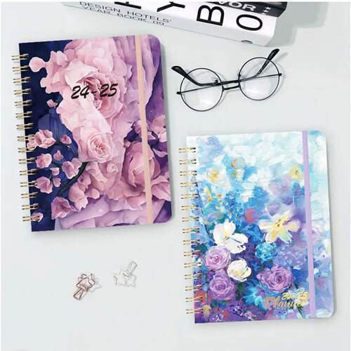 2025 Whole Year A5 Journal Notebook Spiral Bound Yearly Week