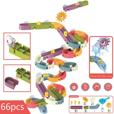 Baby Bath Toys DIY Marble Race Run Assembling Track Bathroom
