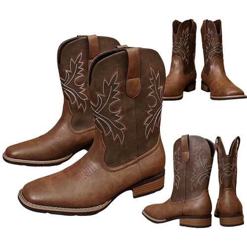 Vintage Round-Toe Fashion Riding Boots 复古圆头骑行靴时装靴