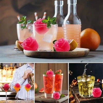 3D Rose Ice Molds Kitchen 1.3 Inch Small Ice Cube Trays