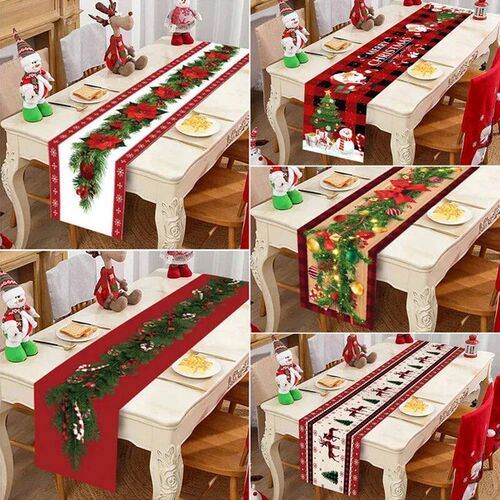 Christmas Table Runner Cloth Merry Christmas Table Decor for