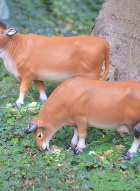 仿真小黄牛摆件 院装饰品园艺小品动物雕塑树脂工艺品