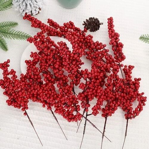 Artificial Berries Christmas Decoration Red Berry Branches f