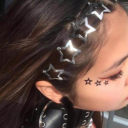 20Pcs Star Hair Clips for Girls Filigree Star Metal Snap