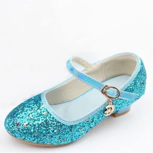 Girls Shoes Children High Heel Glitter Crystal Sandals Fashi