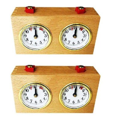 -BABQ 2X Wooden Chess Timer Tournament Competition Game