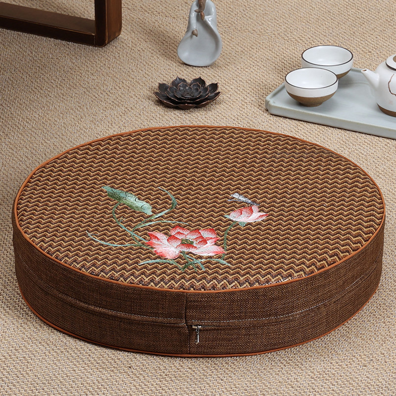 夏季藤席蒲团坐垫圆垫家用打坐禅修垫佛家礼拜垫跪拜垫可拆洗坐垫,居家布艺,蒲团,淘宝优惠券,粉丝福利购,淘宝优惠卷