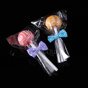 Top Small Plastic Transparent Candy Open Bags Lollipop Flat