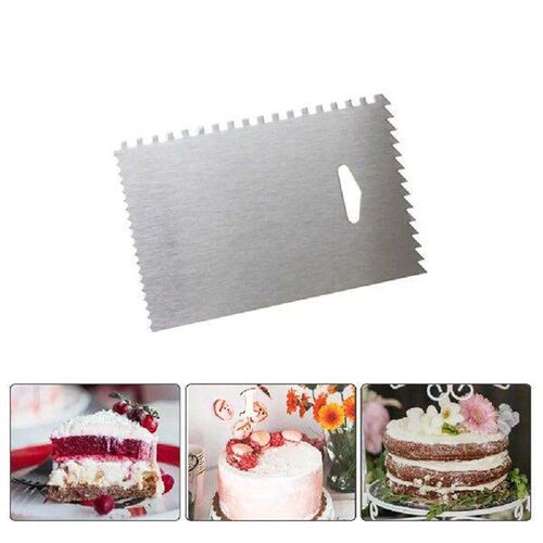 1Pc Stainless Steel Cream Icing Scraper Irregular Teeth
