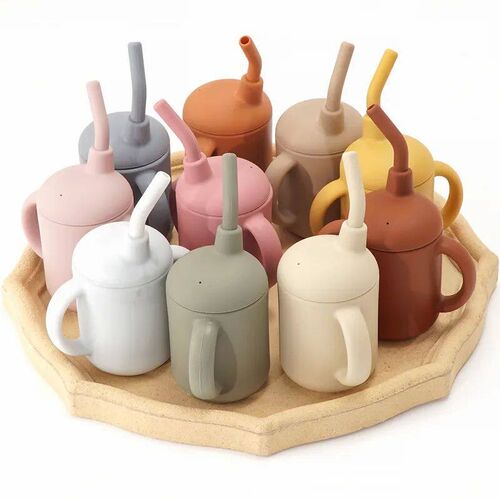 Customized Silicone Feeding Liquid Feed Straw Cup Foldable C