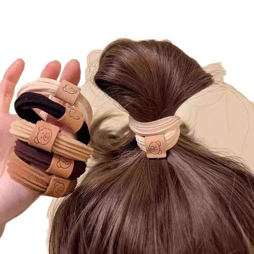 137 pieces of simple, high-elasticity seamless bear hair tie