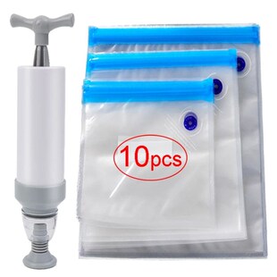 10Pcs Vacuum Sealed Food Bags Food Storage Bag with Sealing