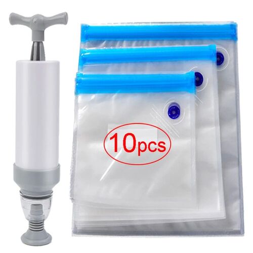 10Pcs Vacuum Sealed Food Bags Food Storage Bag with Sealing