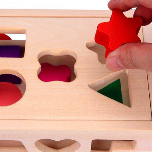 Montessor Shape Sorter Toys Wooden Pull Along Car Shape Mat