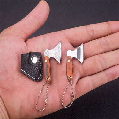 Mini Stainless Steel Small Axe Portable Key Chain, Small Kit