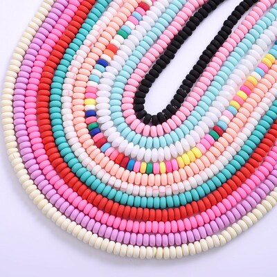 7mm Approx 100Pcs 11 Colors Ellipse Clay Beads Polymer Clay