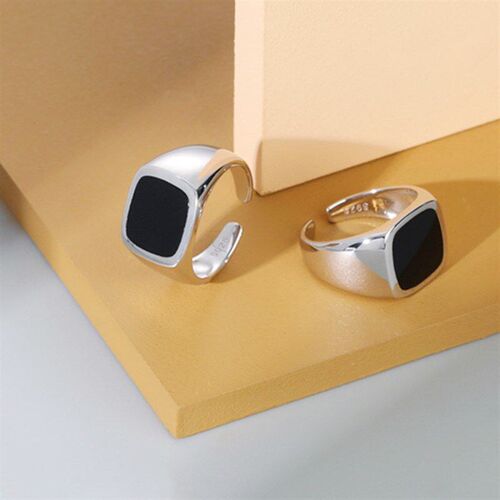 Black Resin Square Ring Simple Design Fashionistas Open Ring