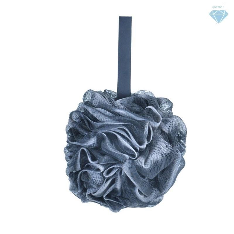 Bamboo Charcoal Bath Ball Black Shower Loofah Sponge Mesh wi - 实物图