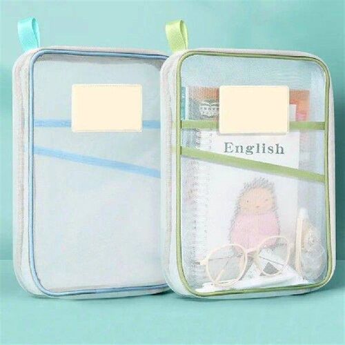 Nylon Mesh Mesh Zipper Pouch Bag Transparent Large Capacity