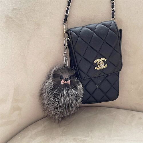 Real Fox Tail Fur Keychain Cute Car Bag Charm HighEnd Ins St
