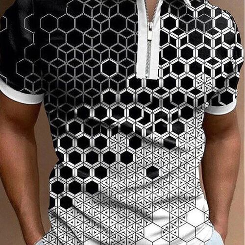 Digital Printed Striped Polo Shirt 2025 Striped Polo Shirt w